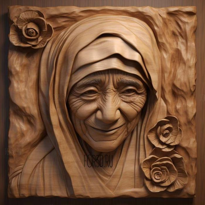 Mother Teresa 3 stl model for CNC